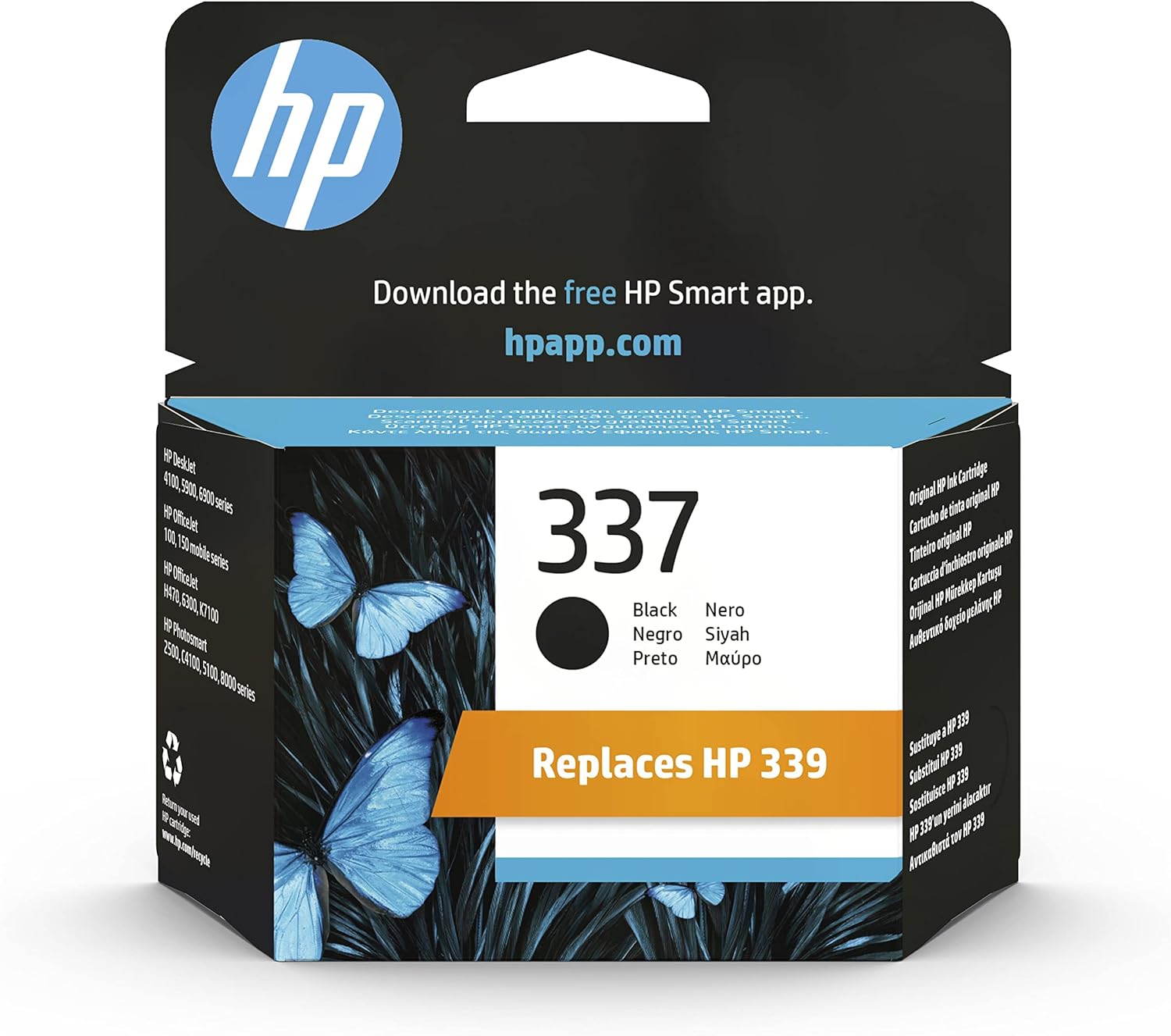 HP 337 C9364EE Cartuccia Originale da 420 Pagine, Compatibile con Stampanti OfficeJet, 7110 e K7100, Photosmart 8050, DeskJet 5940, 6620, 6540, 6940 e 6980, Nero