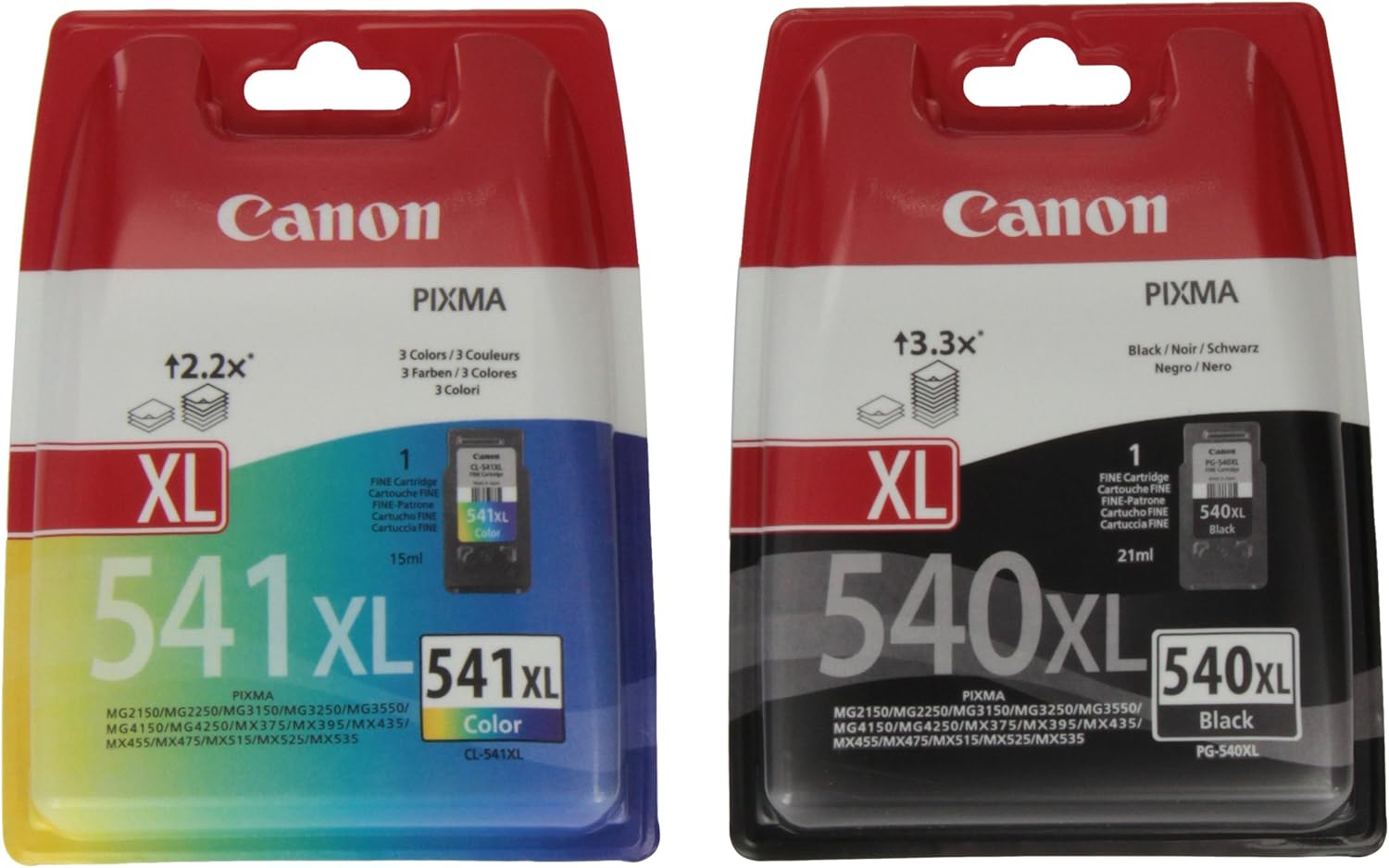 Canon Pg540Xl/Cl541Xl Cartucce di Inchiostro Originali per Pixma Mg3550, Nero